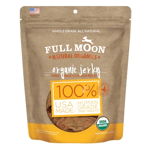 Petisco Orgânico Full Moon para Cães Sabor Frango – 283g — foto 1 Petisco Orgânico Full Moon para Cães Sabor Frango - 283g