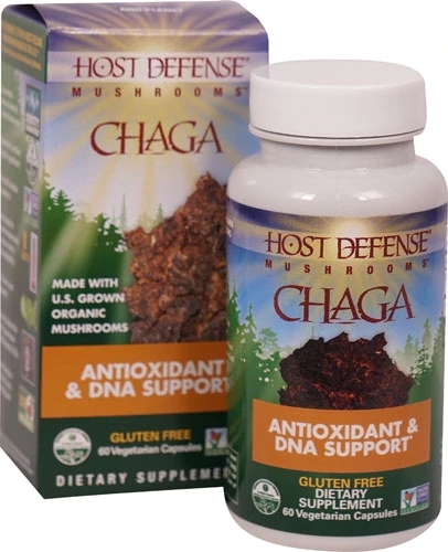 Fungi Perfecti Host Defense Chaga Antioxidante e Suporte ao DNA - 60 Cápsulas Vegetarianas