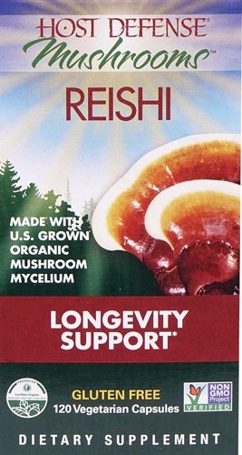 Reishi Orgânico Host Defense Fungi Perfecti - 120 Cápsulas Vegetarianas - Suporte Imunológico e Bem-Estar