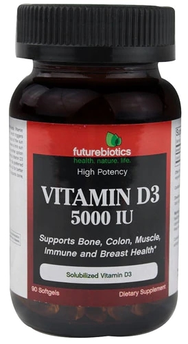 Futurebiotics Vitamina D3 5000 UI - 90 Cápsulas Softgel: Essencial para Ossos Fortes e Imunidade