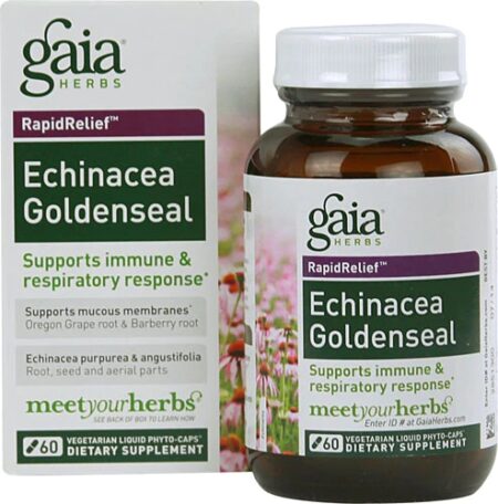 Gaia Herbs Echinacea Goldenseal -- 60 Vegan Liquid Phyto-Caps