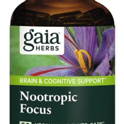 Gaia Herbs Nootropic Focus: 20 Cápsulas Veganas Líquidas para Clareza Mental e Bem-Estar