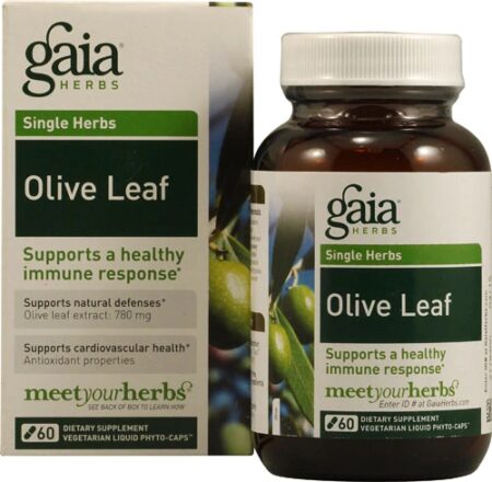 Gaia Herbs Single Herbs Olive Leaf -- 60 Vegetarian Liquid Phyto-Caps™