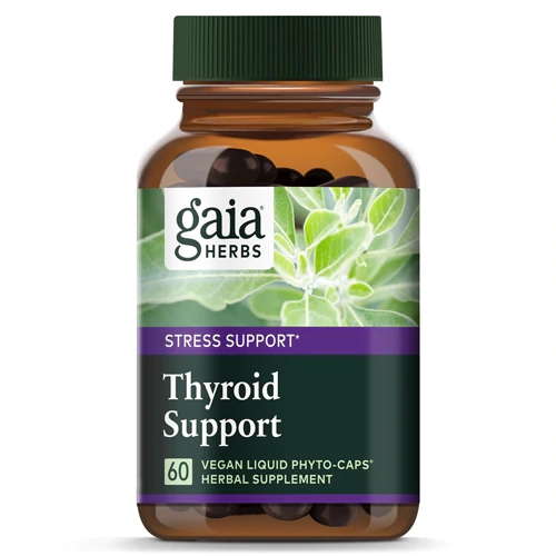 Gaia Herbs SystemSupport™ Thyroid Support - 60 Cápsulas Líquidas para Saúde da Tireoide