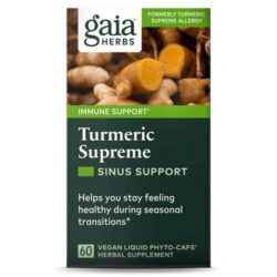 Gaia Herbs Turmeric Supreme Sinus Support - 60 Cápsulas Líquidas Veganas Phyto Caps® para Bem-Estar Nasal