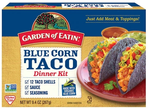 Kit Jantar Taco de Milho Azul Garden of Eatin' - Sabor Autêntico e Praticidade