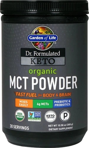 Garden of Life Dr. Formulated Keto MCT Powder Orgânico - 300g - Energia e Foco Cetogênico