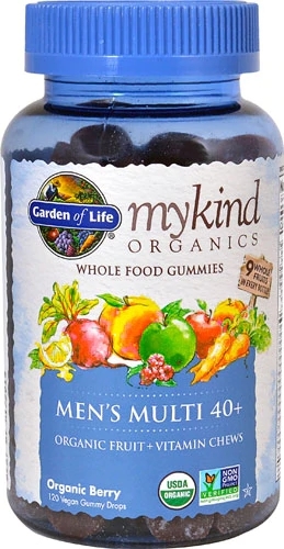 Garden of Life mykind Organics Men's Multi 40 Plus Gomas Veganas Orgânicas Sabor Frutas Vermelhas - 120 Gomas