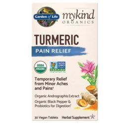 Garden of Life mykind Organics Cúrcuma Alívio da Dor - 30 Comprimidos Veganos | Suplemento Herbal