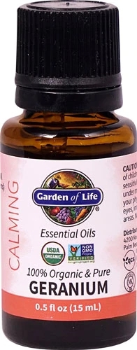 Óleo Essencial Orgânico de Gerânio Garden of Life 15ml - Puro e Certificado