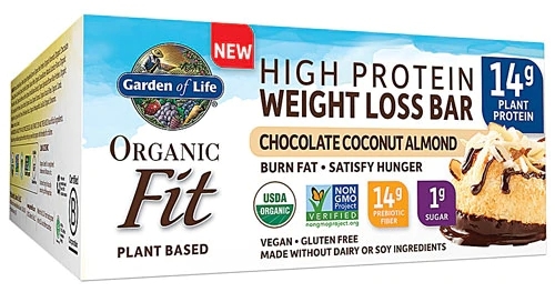Garden of Life Organic Fit High Protein Barra Proteica Chocolate Coco Amêndoa - 12 Barras (Aprox. 600g)