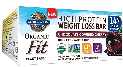 Garden of Life Barra Proteica Orgânica Fit Chocolate com Cereja - 12 Barras (Aprox. 50g Cada)