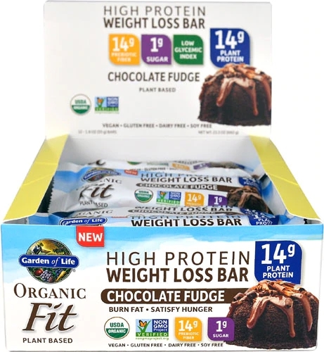 Barra Proteica Garden of Life Organic Fit Chocolate Fudge - 12 Barras (Aprox. 510g)