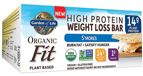 Barra Proteica Garden of Life Organic Fit S'Mores - 12 Barras para Perda de Peso
