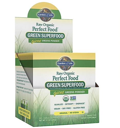 Garden of Life Perfect Food RAW Orgânico Super Alimento Verde - 165g (15 Sachês)