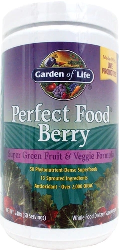 Garden of Life Perfect Food Super Green Formula Berry 240g - Nutrição Completa e Deliciosa