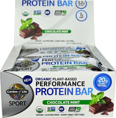 Garden of Life Barra de Proteína Sport Chocolate Mint - 12 Barras (Aprox. 70g cada)