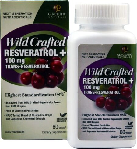 Genceutic Naturals Wild Crafted Rseveratrol+ -- 100 mg - 60 Vcaps®