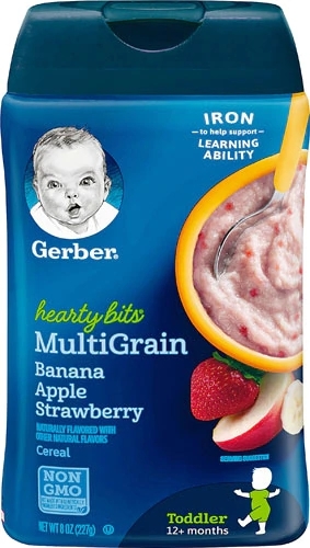 Cereal Gerber Multigrãos Banana Maçã Morango 227g - Nutrição Essencial para Bebês