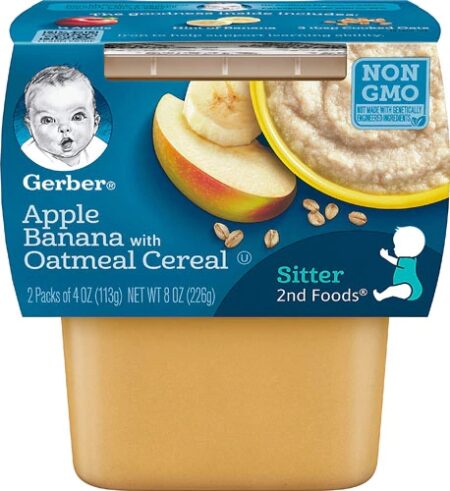 Gerber Oatmeal Cereal Apple Banana -- 2 Packs