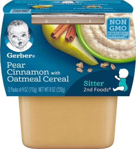 Gerber Oatmeal Cereal Pear Cinnamon -- 2 Packs