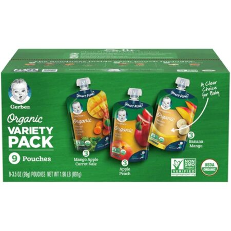 Gerber Organic Variety Pack Variety -- 9 Pouches