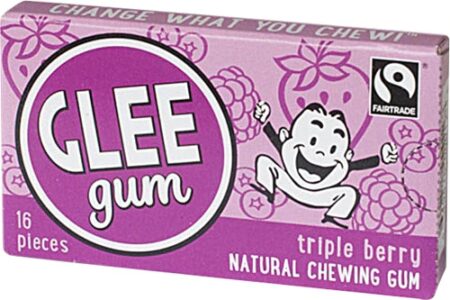 Glee Gum All Natural Chewing Gum Triple Berry -- 16 Pieces