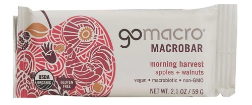 Go Macro Macrobar Morning Harvest Maçã e Canela - 60g | Barra de Proteína Vegetal
