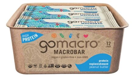 Go Macro Organic Macrobar Gluten Free Protein Purity Peanut Butter -- 12 Bars