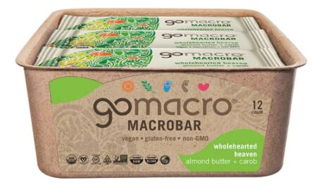 Go Macro Organic Macrobar Sustained Energy Bar Wholehearted Heaven Almond Butter & Carob -- 12 Bars