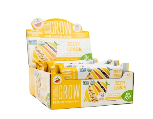 Barra de Proteína Orgânica Go Raw Zesty Lemon - 12 Unidades (Aprox. 510g)