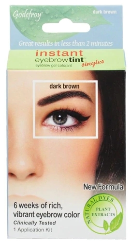Godefroy Instant Eyebrow Tint Singles - Tinta Para Sobrancelha Castanho Escuro - 1 Kit
