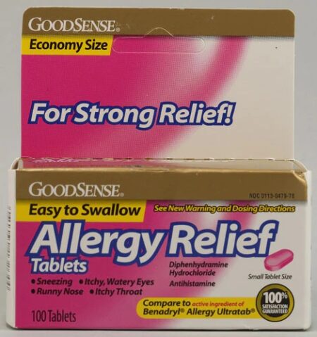 Good Sense Antihistamine Allergy Relief -- 100 Tablets