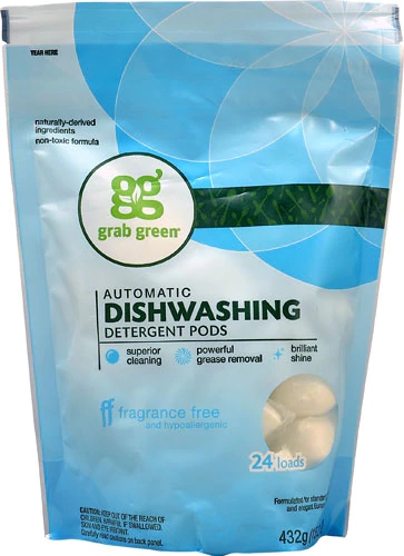 Detergente para Lava-Louças GrabGreen em Cápsulas Sem Fragrância - 24 Cápsulas (24g)