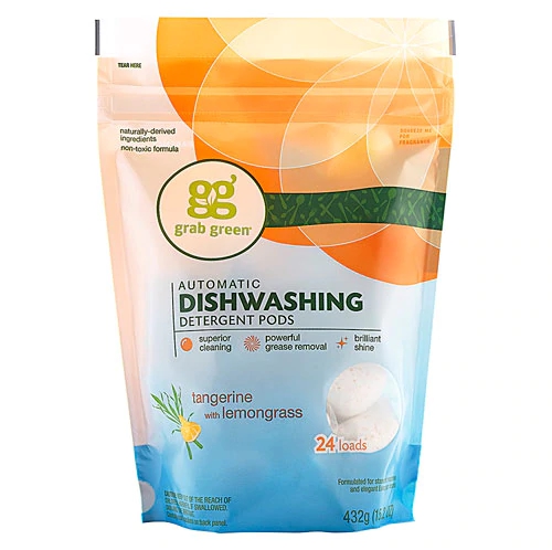 Detergente para Lava-Louças Automático GrabGreen 24 Cápsulas - Tangerina e Capim-Limão (288g)