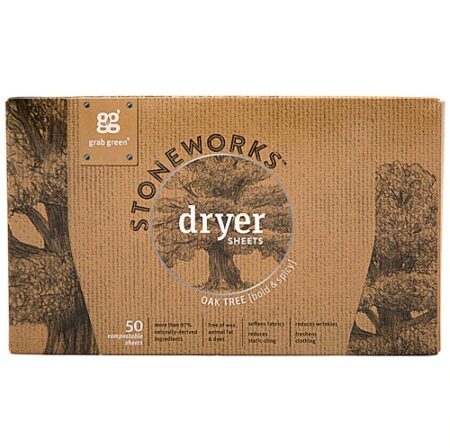 GrabGreen Stoneworks™ Dryer Sheets Oak Tree -- 50 Compostable Sheets