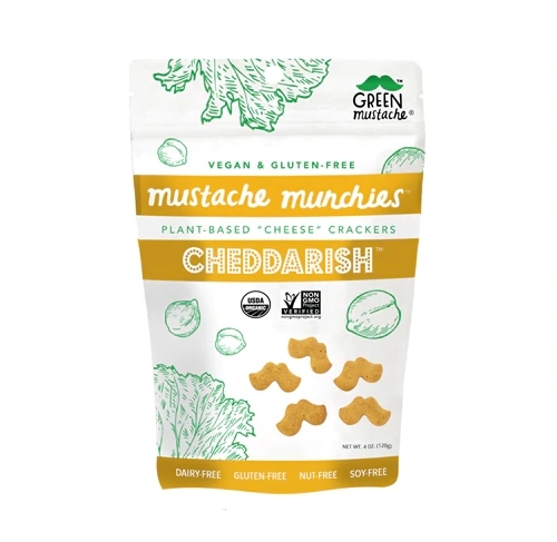 Biscoitos Orgânicos Green Mustache Couve e Chia Queijo Vegano Sem Glúten 113g