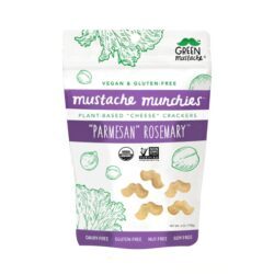 Biscoitos Orgânicos Green Mustache com Couve e Chia Vegano Parmesão Alecrim - 113g (Sem Glúten)