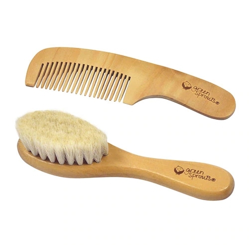 Kit Pente e Escova Green Sprouts 2 Peças - Cuidado Delicado para Bebês e Crianças