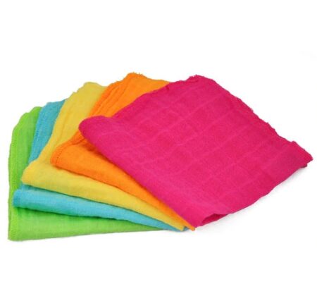 Green Sprouts Muslin Face Cloths made from Organic Cotton (5pk)-Pink Set-12" x 12" -- 5 Cloths