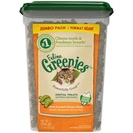 Greenies Feline Dental Cat Treats Oven Roasted Chicken -- 11 oz