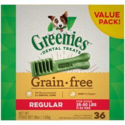 Greenies Dental Chews Sem Grãos para Cães de Porte Regular - 1kg (Aprox. 36 oz)
