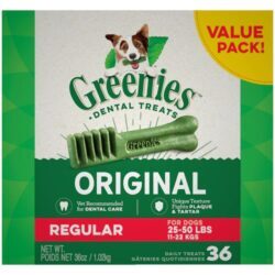 Greenies Original Regular Treats para Cães - Pacote Econômico 1kg (Aprox. 36 oz)