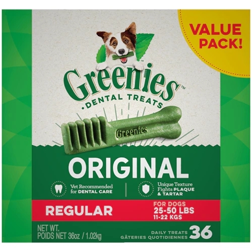Greenies Original Regular Treats para Cães - Pacote Econômico 1kg (Aprox. 36 oz)