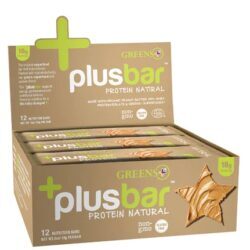 Greens Plus +plusbar Protein Natural: Barra de Proteína com 18g - Caixa com 12 Barras