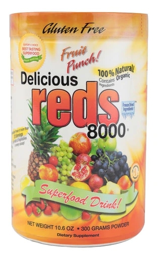 Greens World Inc. Delicious Reds 8000 Fruit Punch 300g - Antioxidantes Poderosos para Sua Saúde