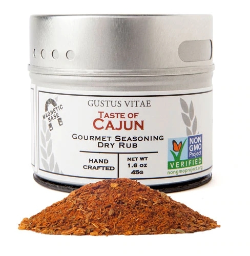 Tempero Gourmet Gustus Vitae Cajun Magnético 45g - Explosão de Sabor Autêntico