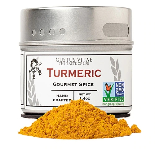 Cúrcuma Gourmet Gustus Vitae em Lata Magnética - 40g: O Poder Dourado na Sua Cozinha