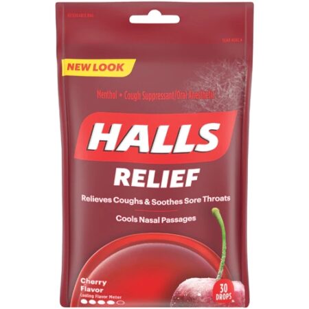 Halls Cough Drops Cherry -- 30 Drops