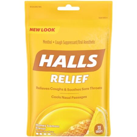 Halls Cough Drops Honey Lemon -- 30 Drops